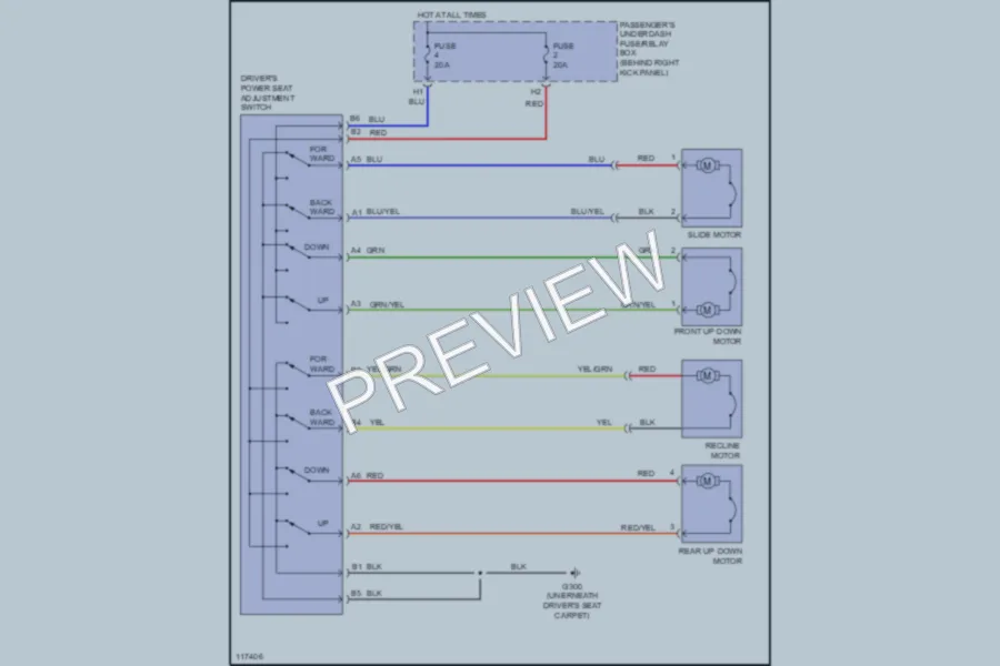 2000 Acura 32TL Power Seats wiring diagram preview