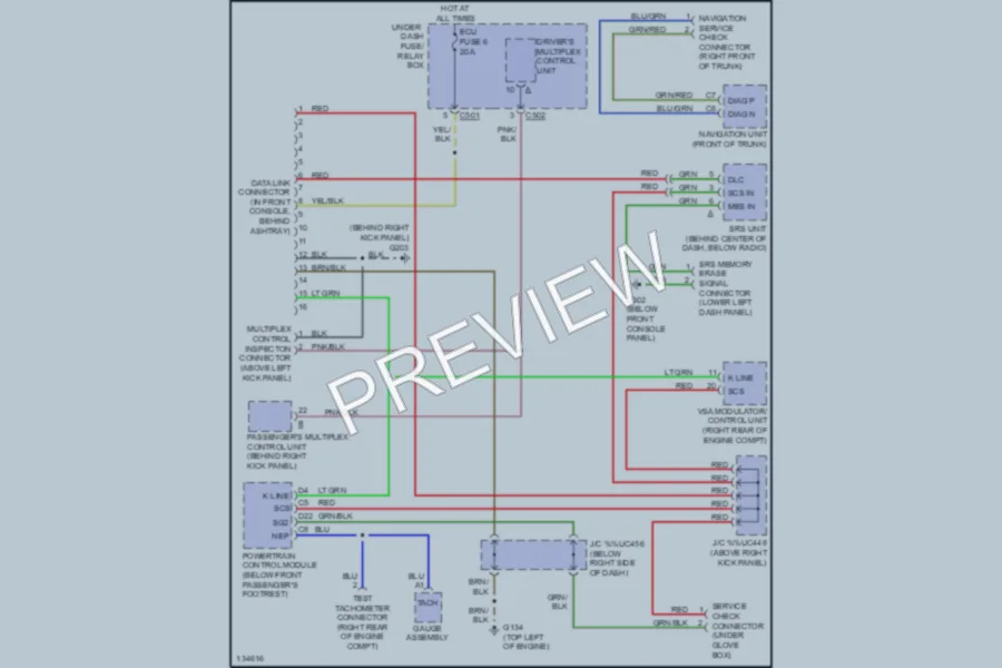2000 Acura 35RL Computer Data Lines wiring diagram preview