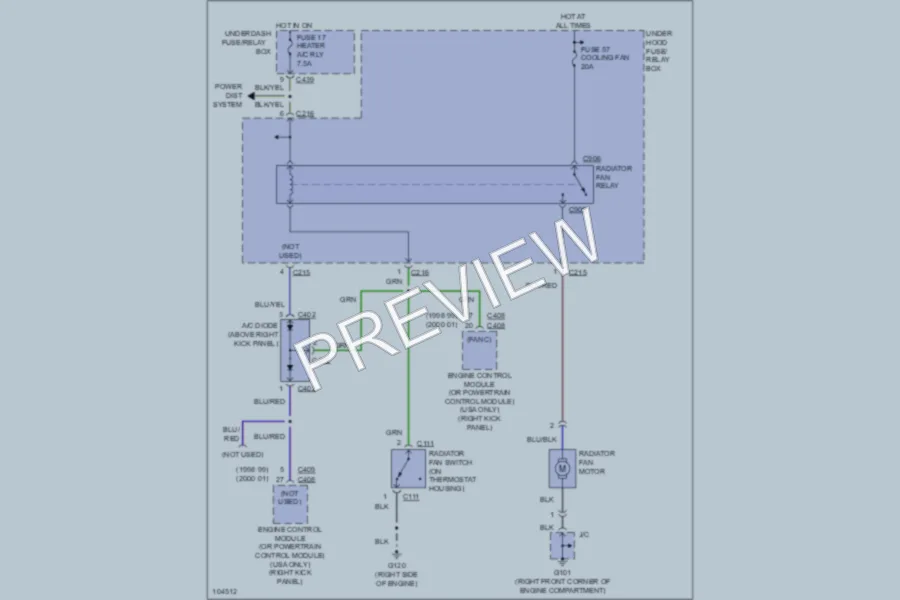 2000 Acura Integra Cooling Fan wiring diagram preview