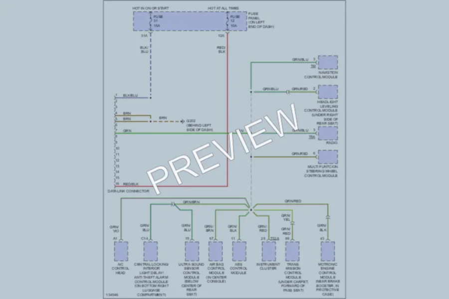 2000 Audi A4 Computer Data Lines wiring diagram preview
