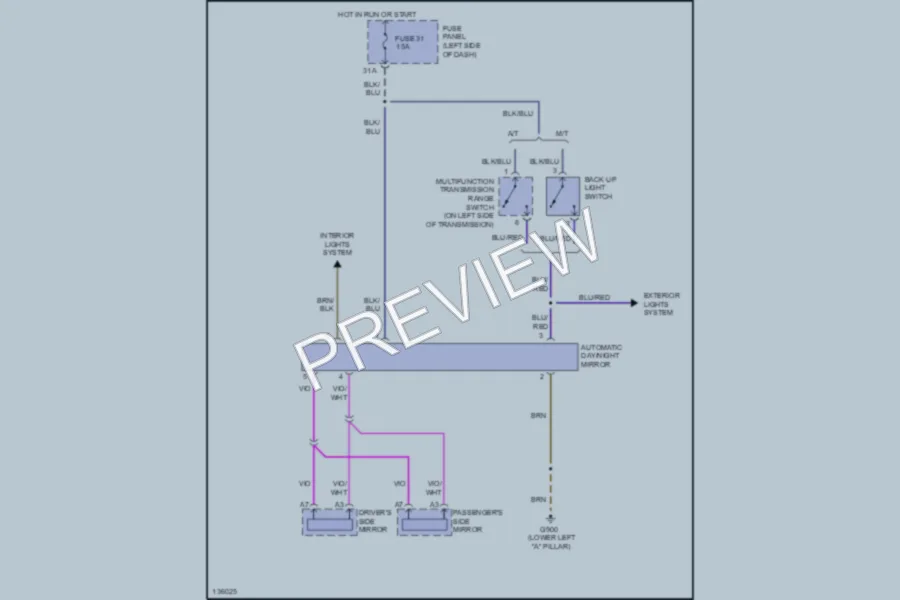 2000 Audi A6 Power Mirrors wiring diagram preview