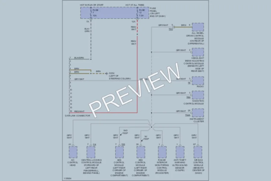 2000 Audi TT Computer Data Lines wiring diagram preview