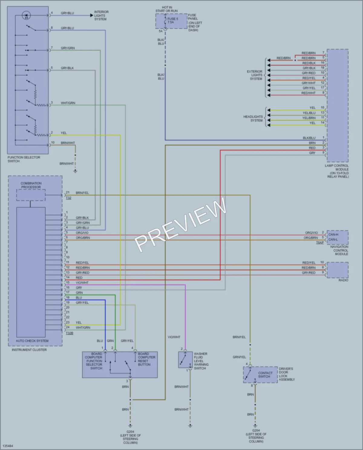 2000 Audi TT Instrument Cluster wiring diagram preview