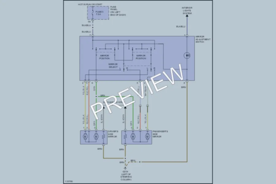 2000 Audi TT Power Mirrors wiring diagram preview