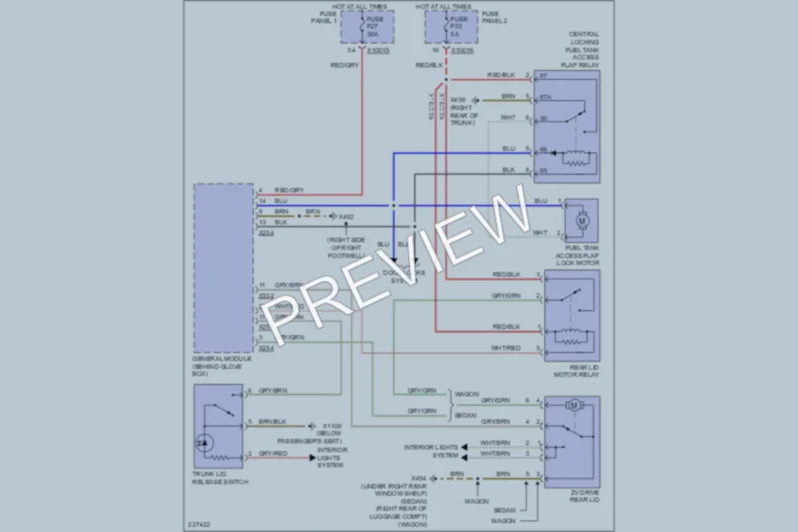 2000 BMW 540 Trunk Tailgate Fuel Door wiring diagram preview