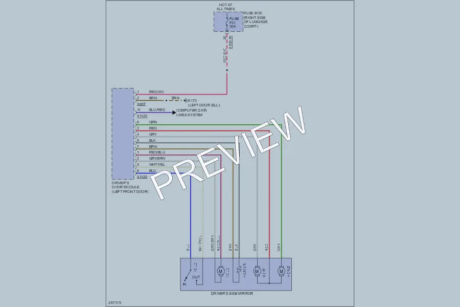 2000 BMW 750 Power Mirrors wiring diagram preview
