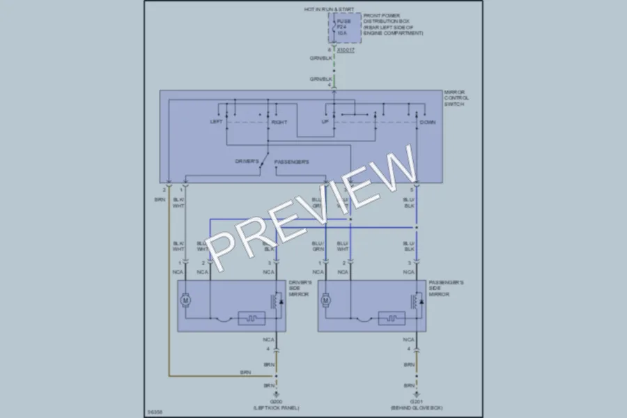 2000 BMW MRoadster Power Mirrors wiring diagram preview