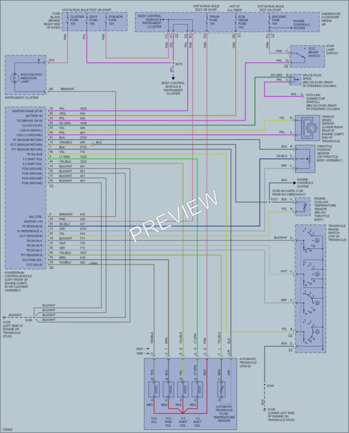 2000 Buick Century Transmission wiring diagram preview