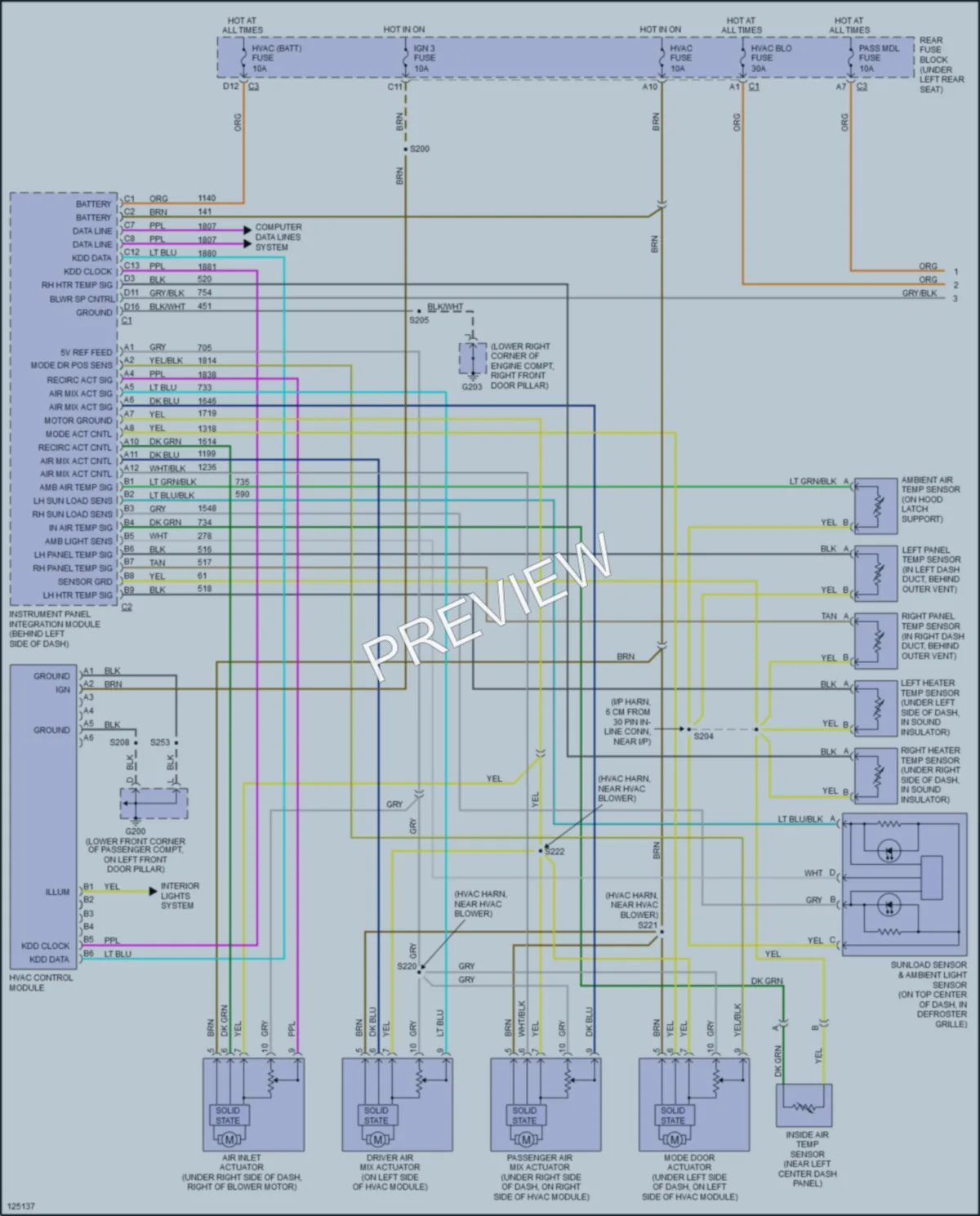 2000 Buick LeSabre Air Conditioning wiring diagram preview