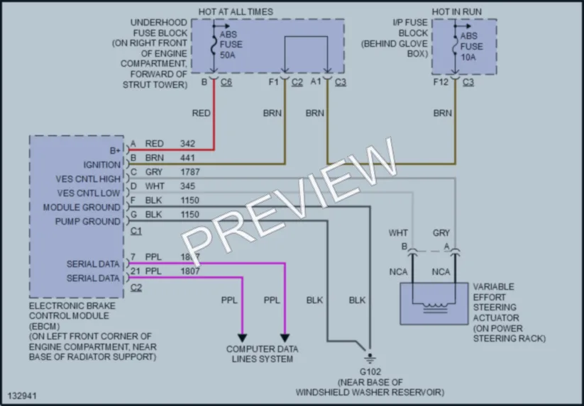 2000 Buick ParkAvenue Electronic Power Steering wiring diagram preview