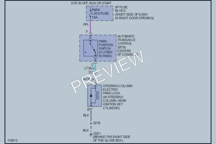2000 Buick Regal Shift Interlocks wiring diagram preview