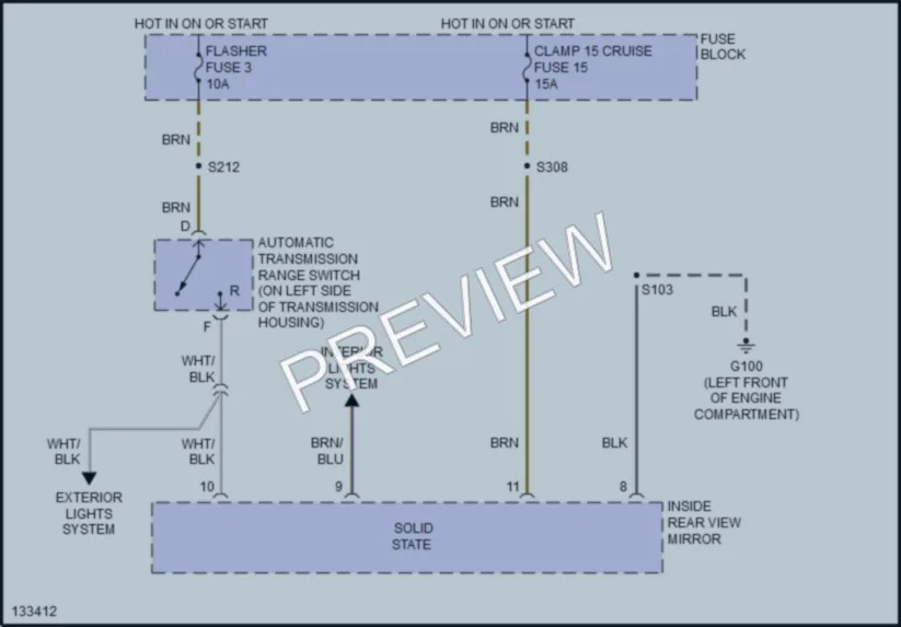 2000 Cadillac Catera Power Mirrors wiring diagram preview