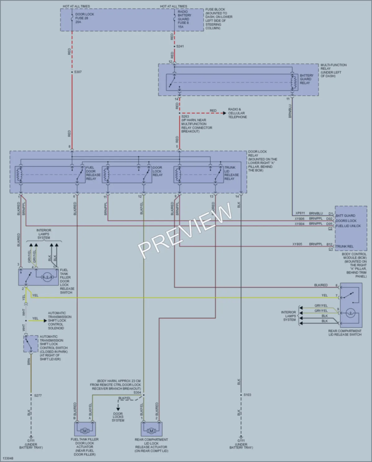 2000 Cadillac Catera Trunk Tailgate Fuel Door wiring diagram preview