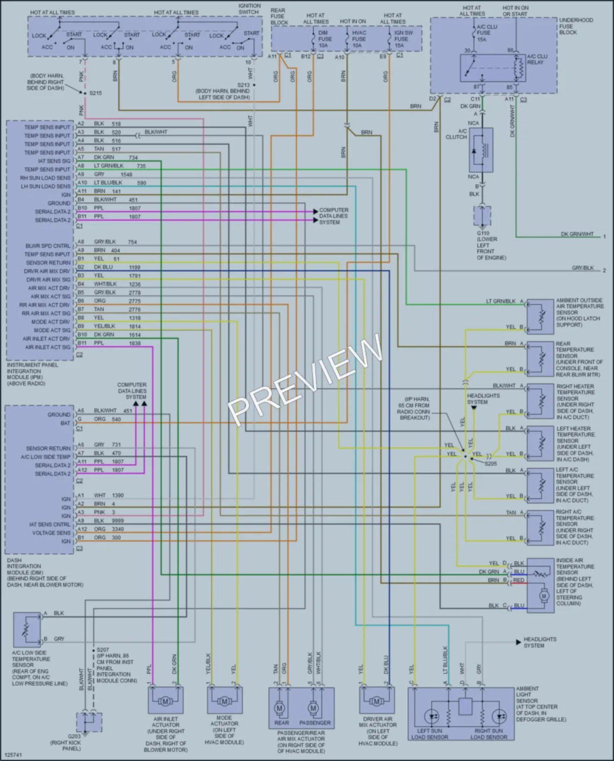 2000 Cadillac DeVille Air Conditioning wiring diagram preview