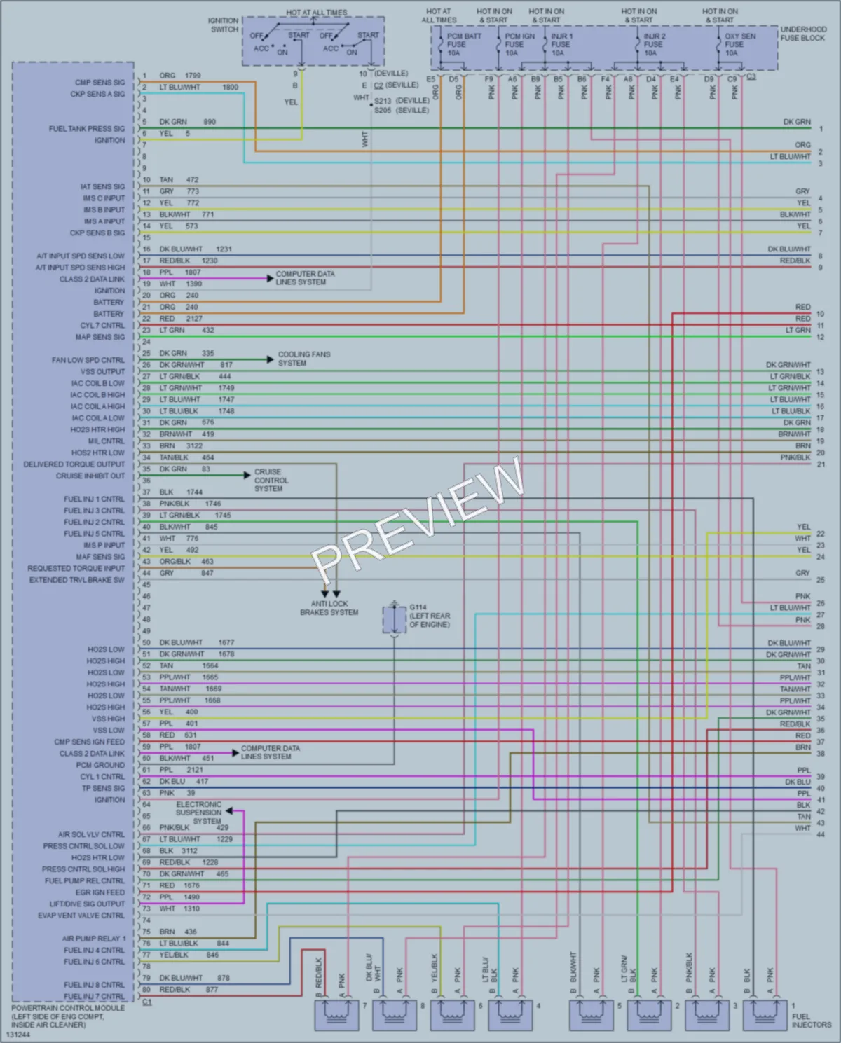 2000 Cadillac DeVille Engine Performance wiring diagram preview