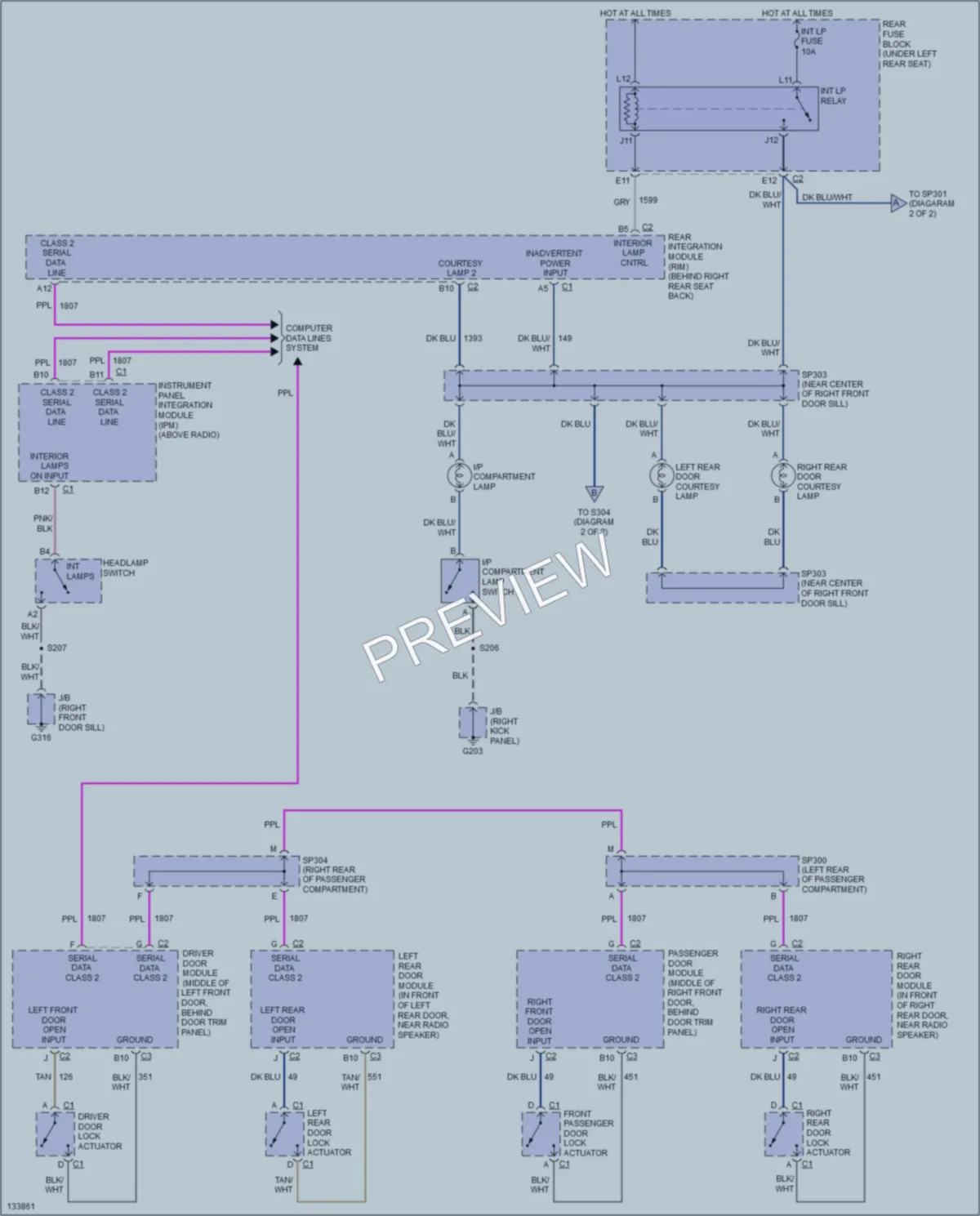 2000 Cadillac DeVille Interior Lights wiring diagram preview
