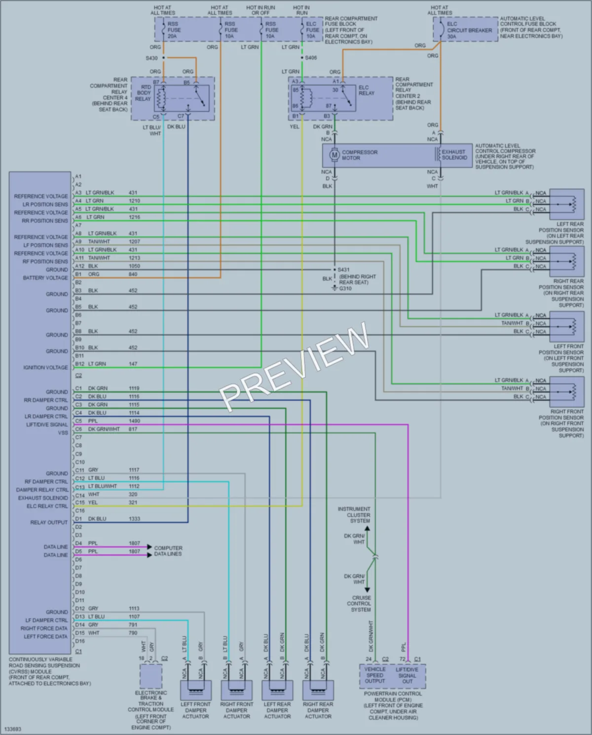 2000 Cadillac Eldorado Electronic Suspension wiring diagram preview