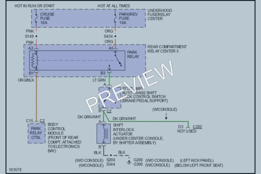 2000 Cadillac Eldorado Shift Interlocks wiring diagram preview