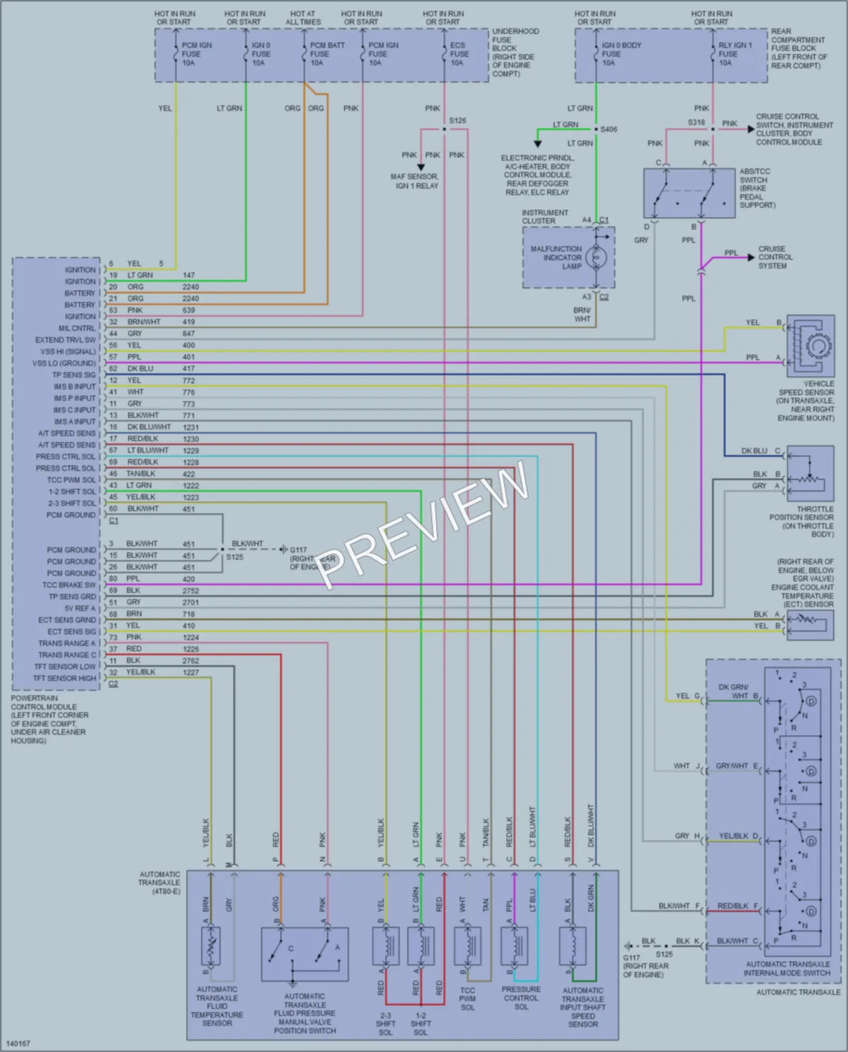 2000 Cadillac Eldorado Transmission wiring diagram preview