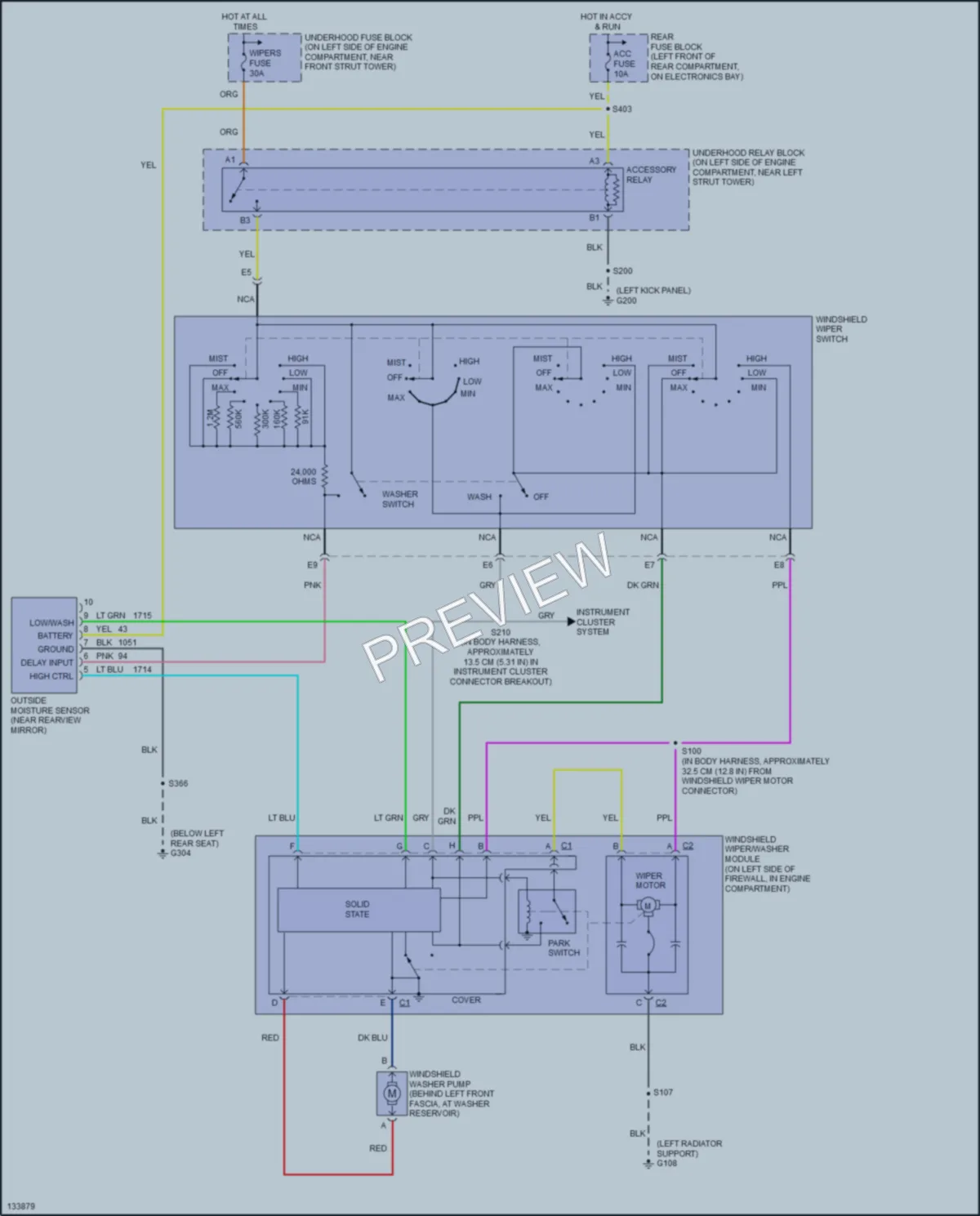 2000 Cadillac Eldorado Wiper Washer wiring diagram preview