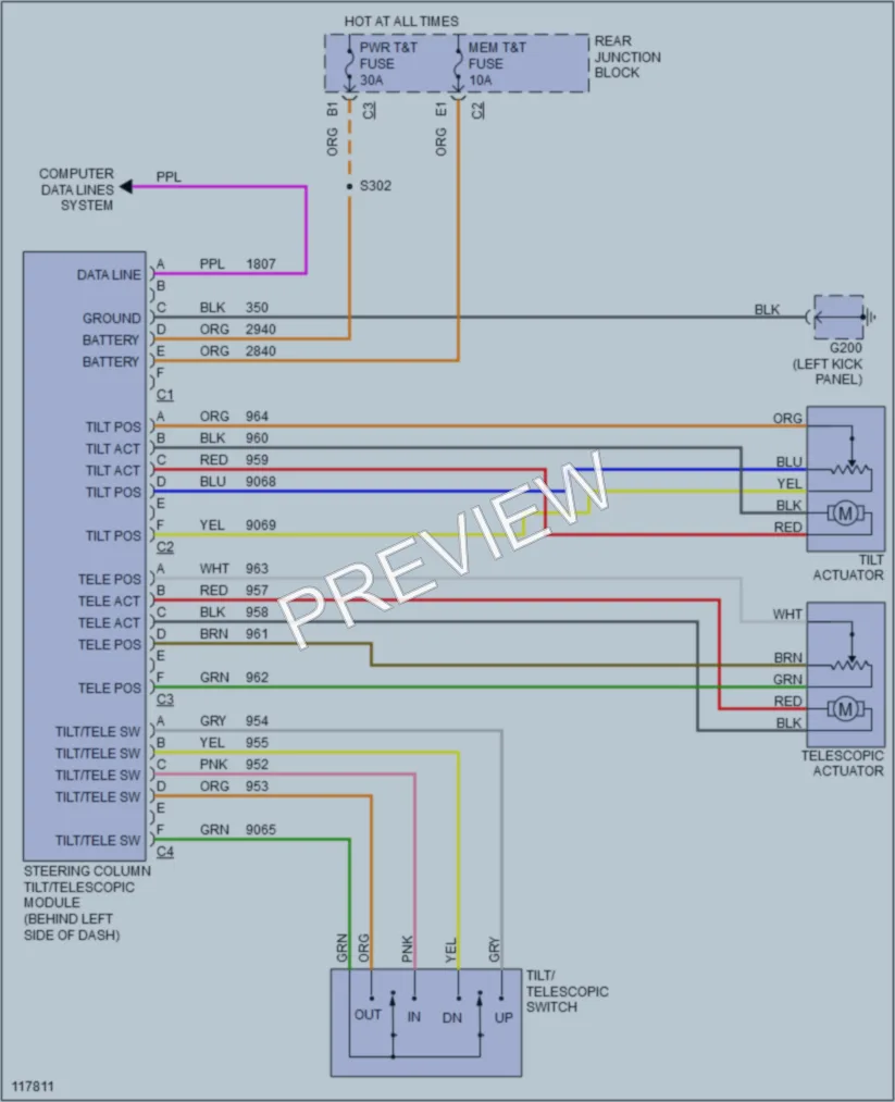 2000 Cadillac Seville Memory Systems wiring diagram preview