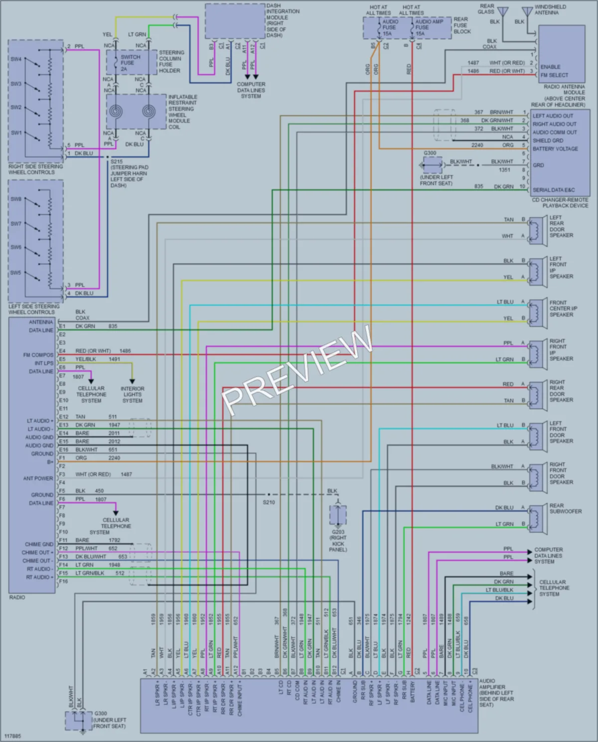 2000 Cadillac Seville Radio wiring diagram preview