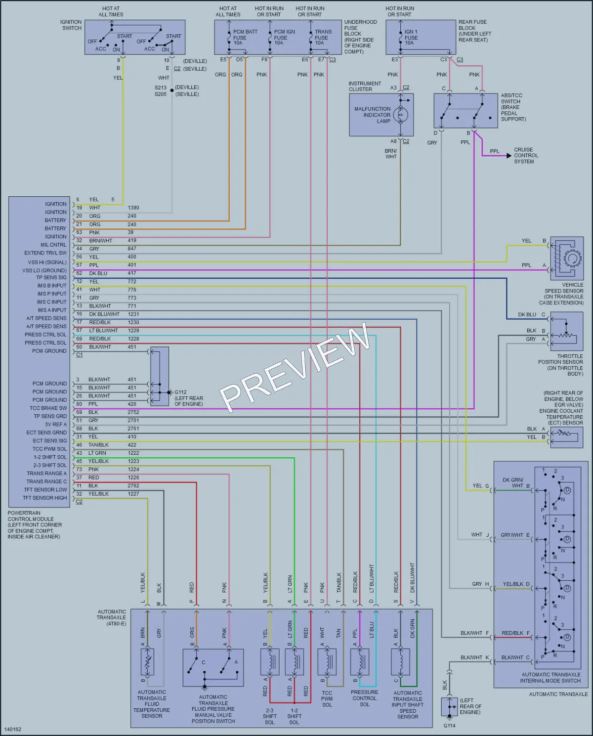 2000 Cadillac Seville Transmission wiring diagram preview