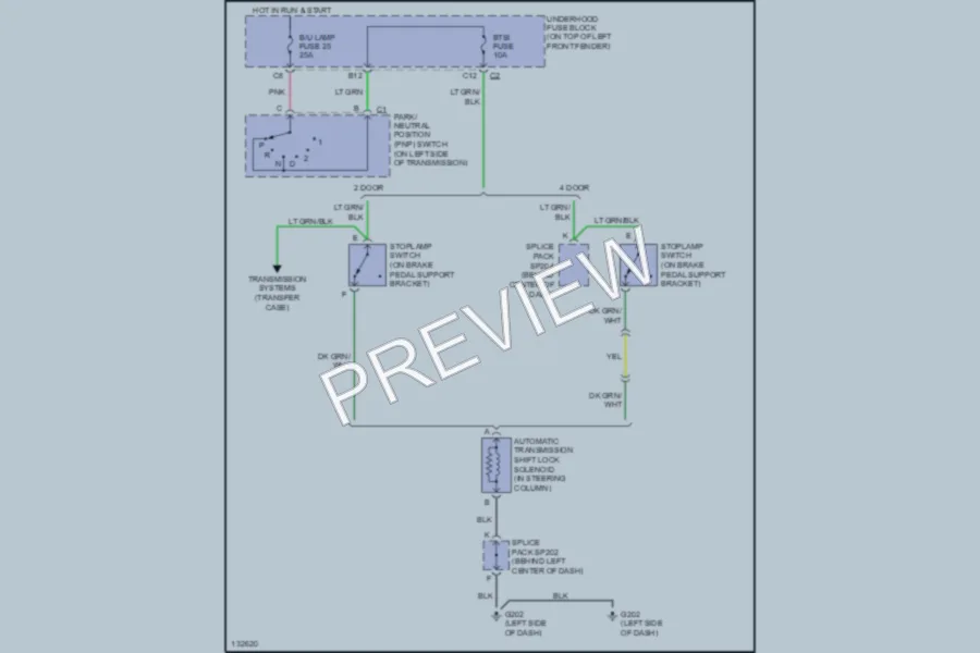 2000 Chevrolet Blazer Shift Interlocks wiring diagram preview