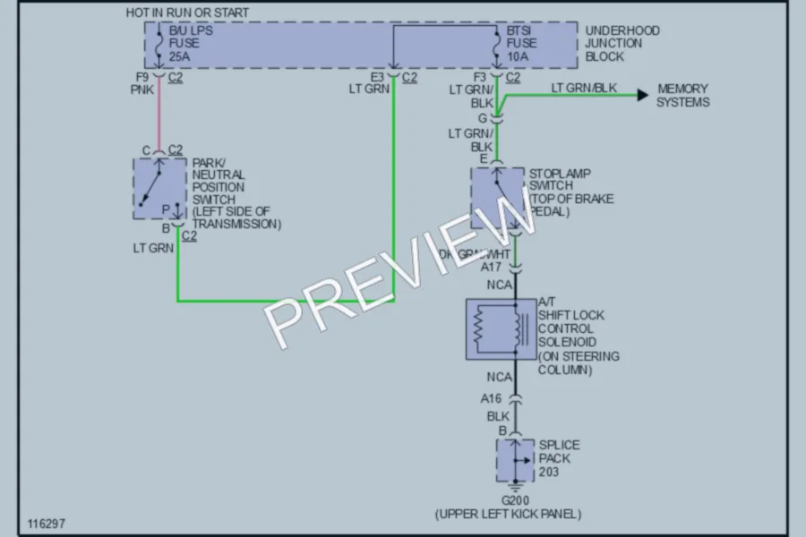 2000 Chevrolet C1500 Shift Interlock wiring diagram preview