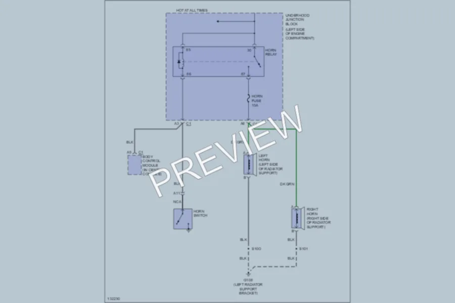 2000 Chevrolet K2500 Horn wiring diagram preview