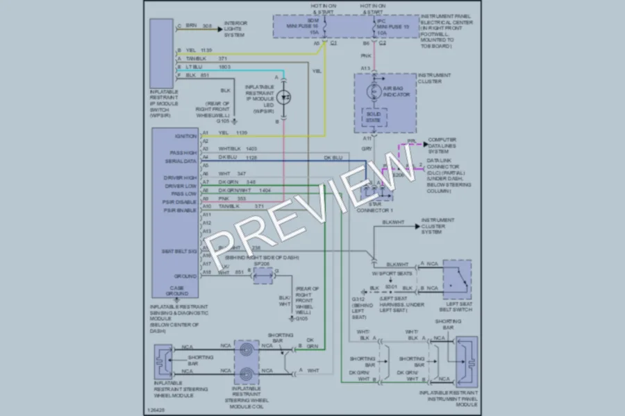 2000 Chevrolet Corvette Supplemental Restraints wiring diagram preview