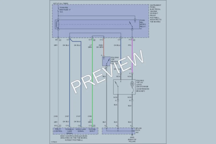 2000 Chevrolet Corvette Trunk Tailgate Fuel Door wiring diagram preview