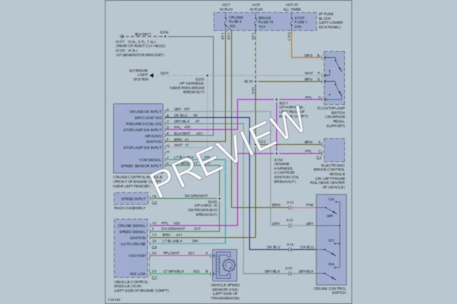 2000 Chevrolet G3500 Cruise Control wiring diagram preview