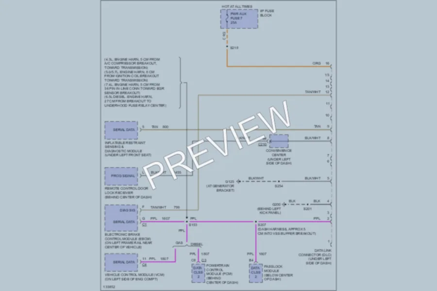 2000 Chevrolet G1500 Computer Data Lines wiring diagram preview