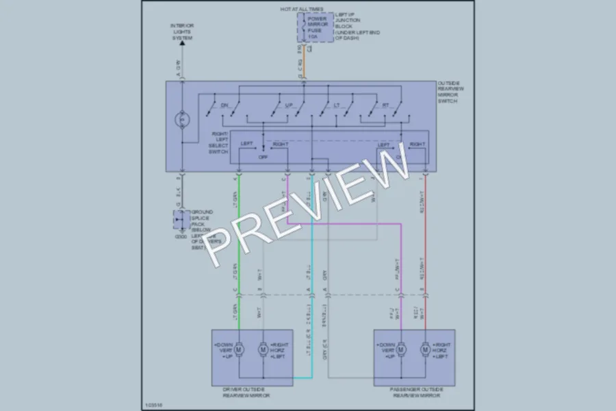 2000 Chevrolet Malibu Power Mirrors wiring diagram preview