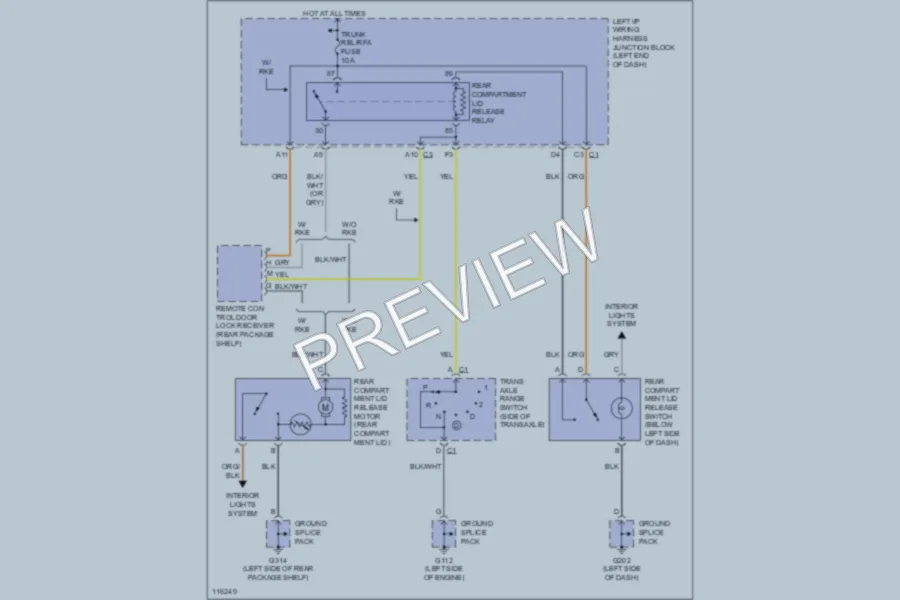 2000 Chevrolet Malibu Trunk Tailgate Fuel Door wiring diagram preview