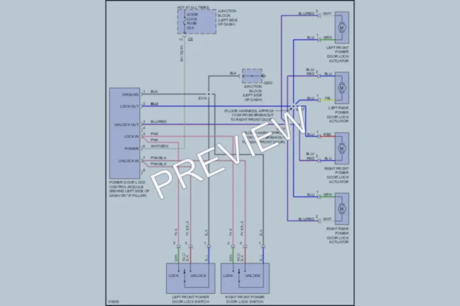 2000 Chevrolet Metro Power Door Locks wiring diagram preview