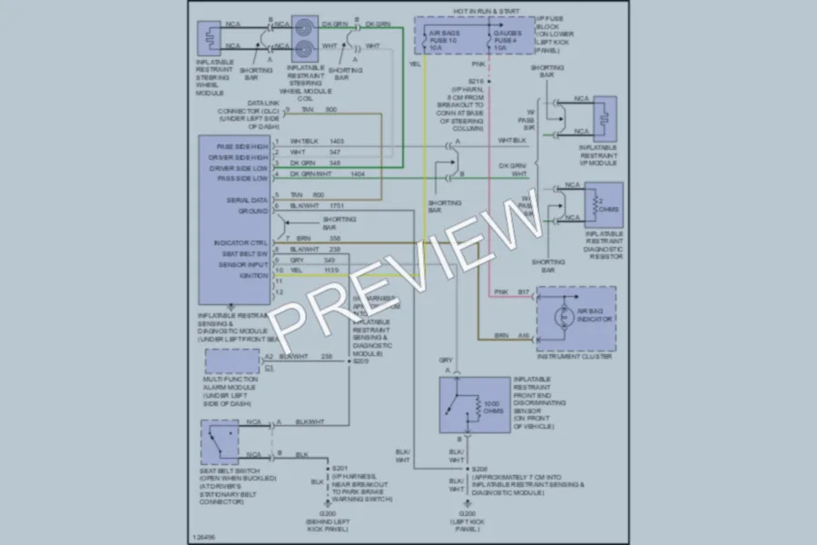2000 Chevrolet G3500 Supplemental Restraints wiring diagram preview