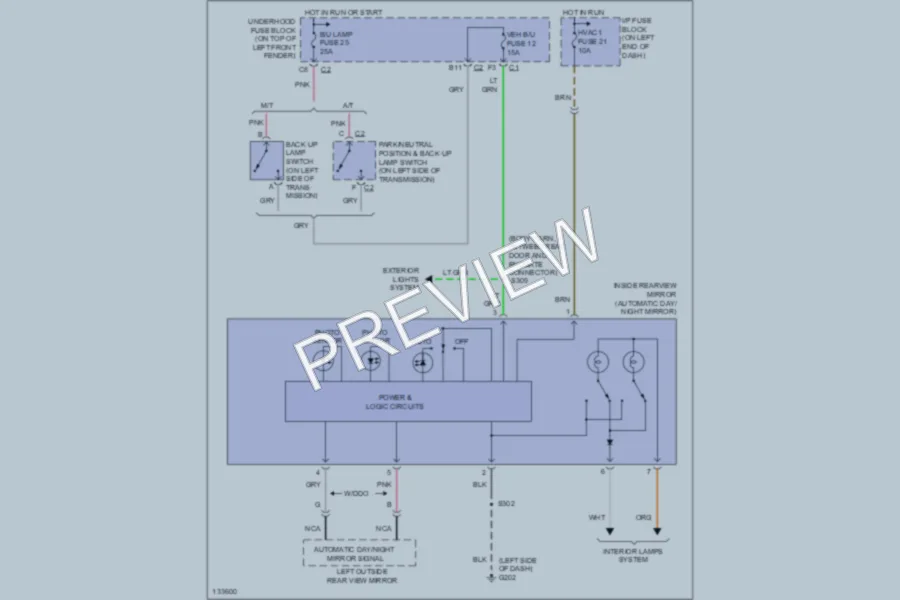 2000 Chevrolet S10 Power Mirrors wiring diagram preview