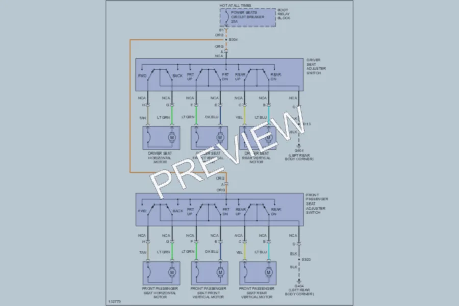 2000 Chevrolet S10 Power Seats wiring diagram preview