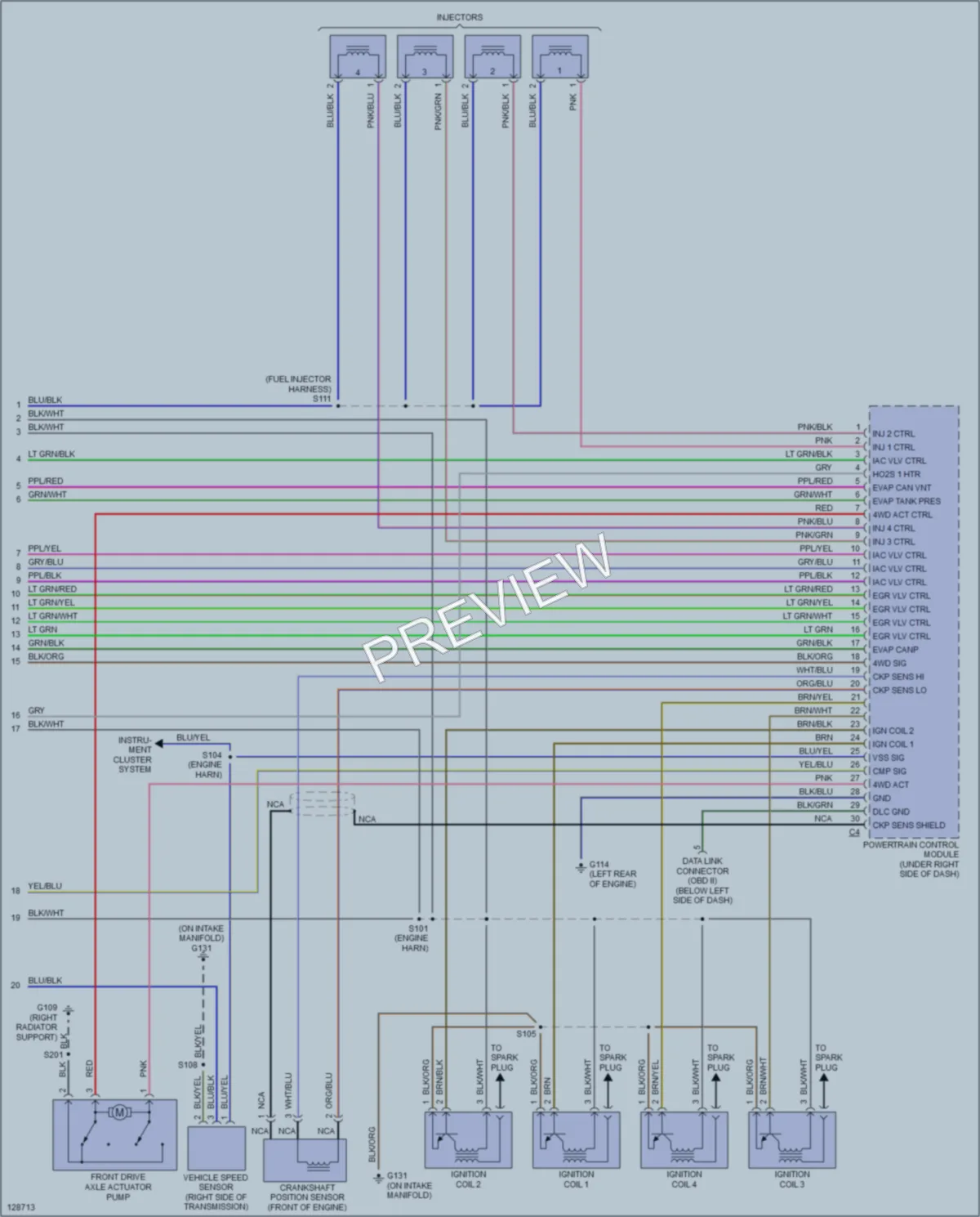 2000 Chevrolet Tracker Engine Performance wiring diagram preview