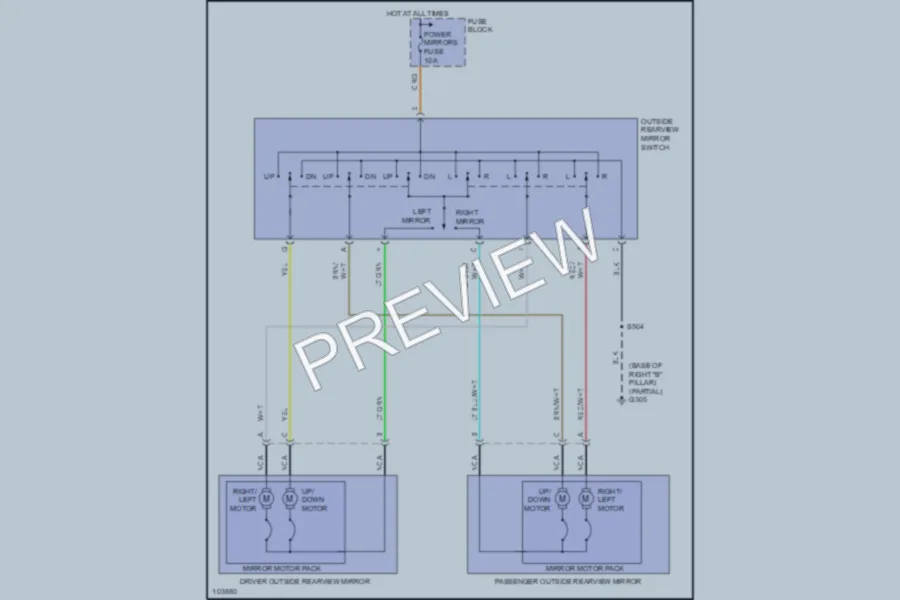 2000 Chevrolet Venture Power Mirrors wiring diagram preview