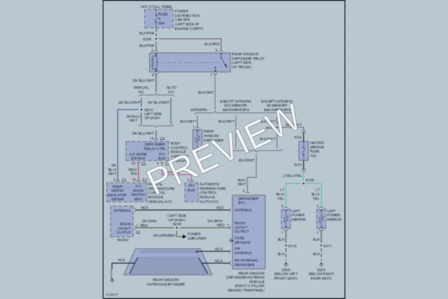 2000 Chrysler Concorde Defoggers wiring diagram preview
