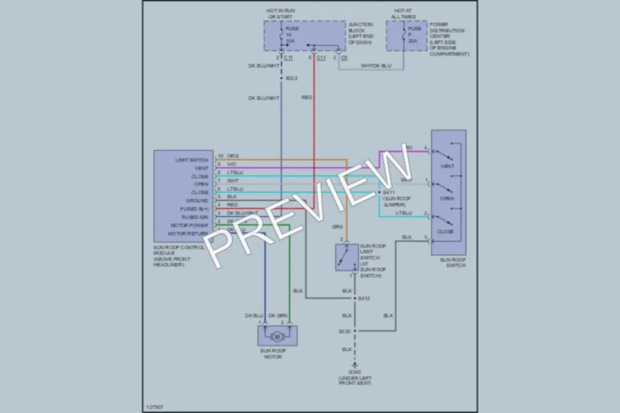 2000 Chrysler Concorde Power Top Sunroof wiring diagram preview