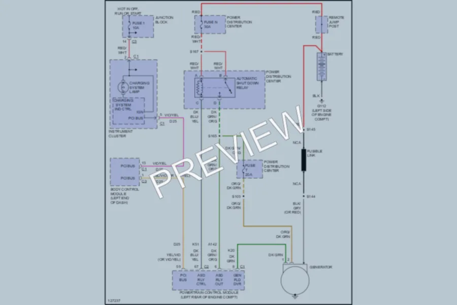 2000 Chrysler Concorde Starting Charging wiring diagram preview