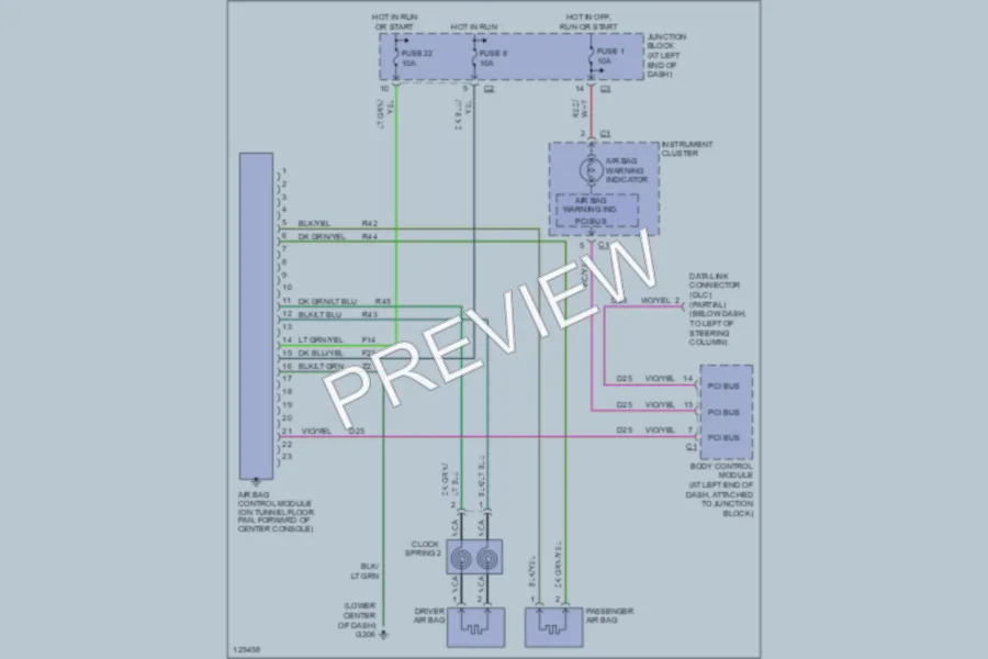 2000 Chrysler Concorde Supplemental Restraints wiring diagram preview