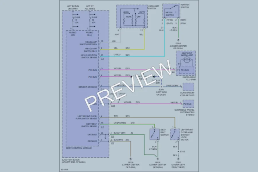 2000 Chrysler Concorde Warning Systems wiring diagram preview