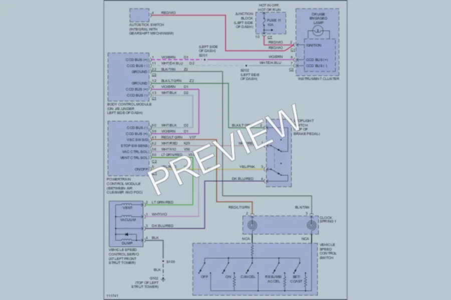 2000 Chrysler 2D Convertible Cruise Control wiring diagram preview