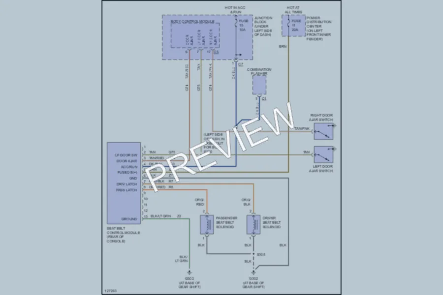 2000 Chrysler 2D Convertible Passive Restraints wiring diagram preview