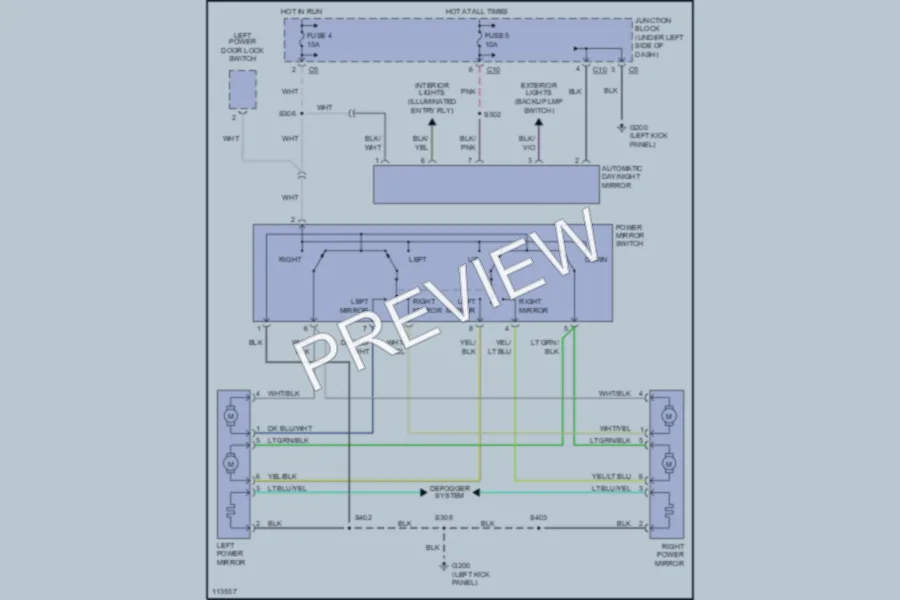 2000 Chrysler 2D Convertible Power Mirrors wiring diagram preview